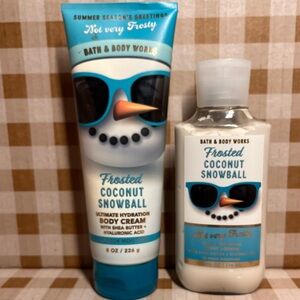 Bath & Body Works Frosted Coconut Snowball Body Cream & Lotion Bundle 2 New